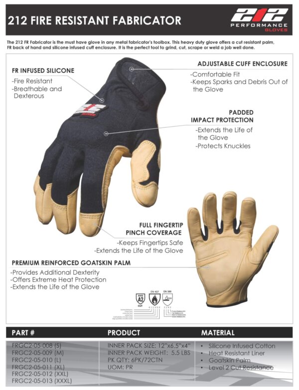 212 Performance FR Fabricator Cut 2 Welding Gloves