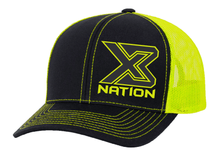 X3 Nation Black Neon Hats