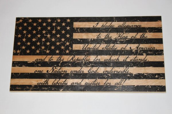 16"X8" U.S. Flag Pledge Wall Art