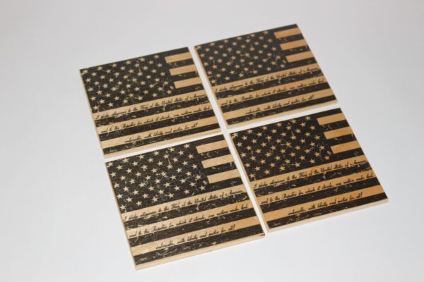4x4 U.S. Flag Pledge Coasters