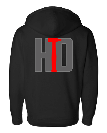 hammerdown hd front zip hoodie ind4000z